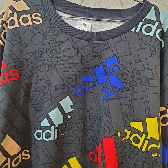 Adidas multicolored cropped logo sweatshirt NEW - Picture 2 of 5